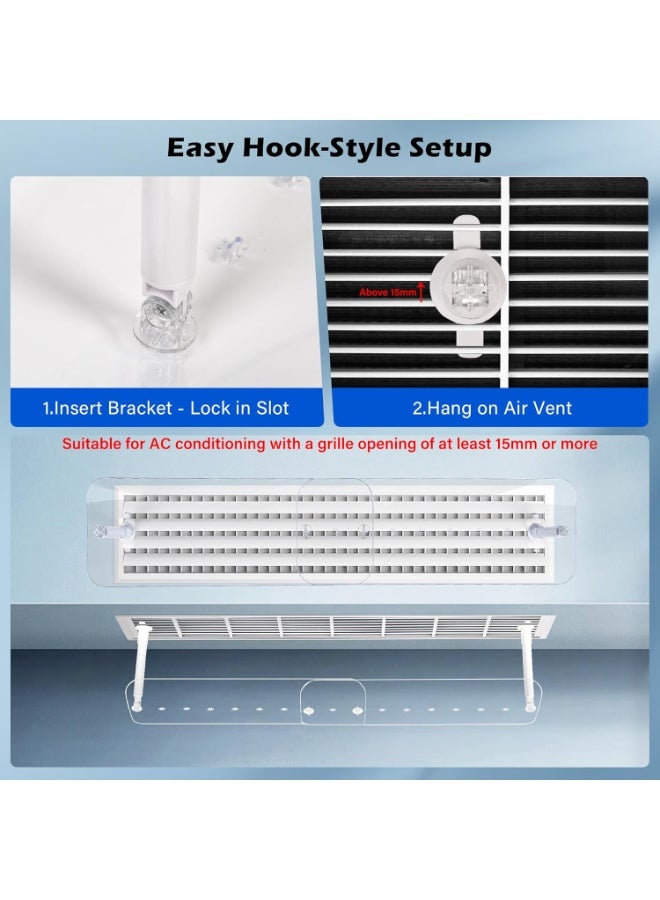 M.A&F's Split AC Deflector Central, AC Vent Deflector Adjustable Windshield 56-102.5 CM Central AC Air Flow Deflector, Universal All AC Split Air Conditioner Deflector, Registers, Grills - Image 4