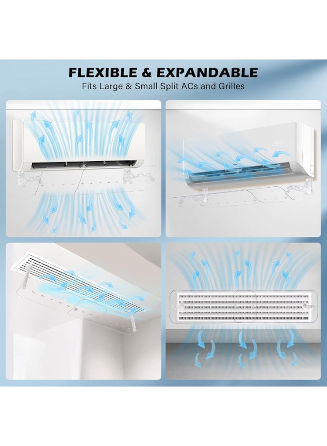 M.A&F's Split AC Deflector Central, AC Vent Deflector Adjustable Windshield 56-102.5 CM Central AC Air Flow Deflector, Universal All AC Split Air Conditioner Deflector, Registers, Grills - Image 3