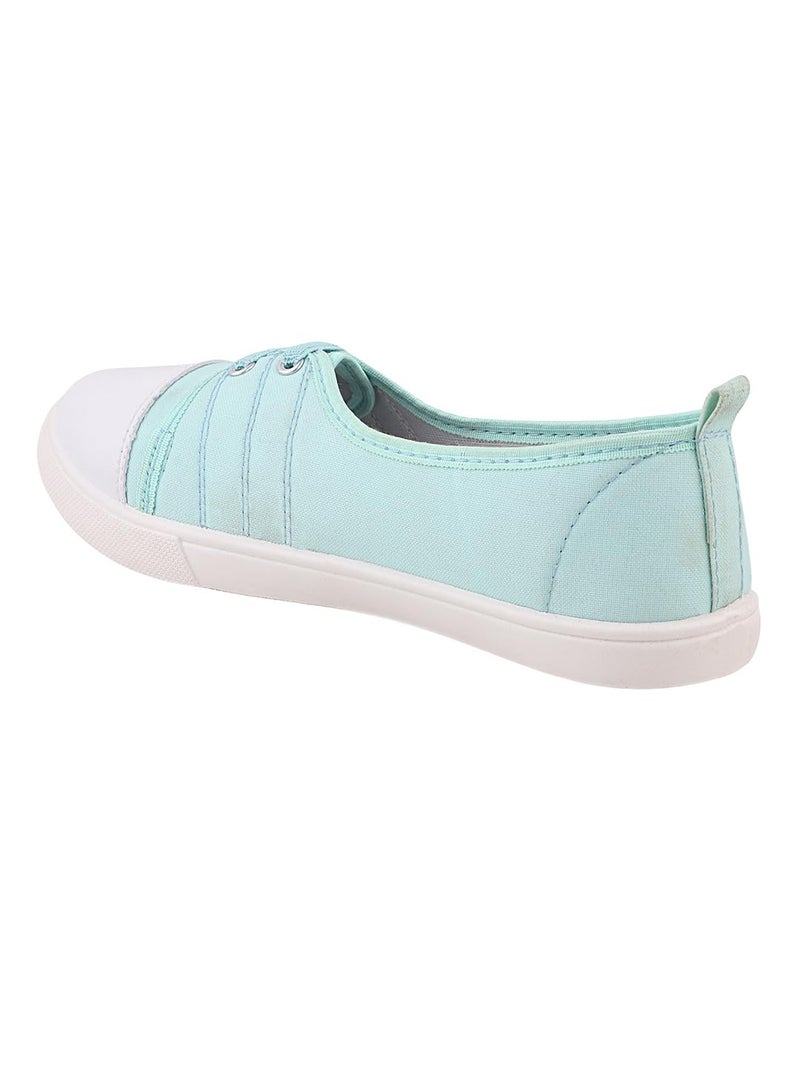 FUEL Comfortable Slip-On Belly Flats Stylish, Lightweight, Canvas Casual Wear Bellies for Women (Mint-Green-6UK) - Image 5