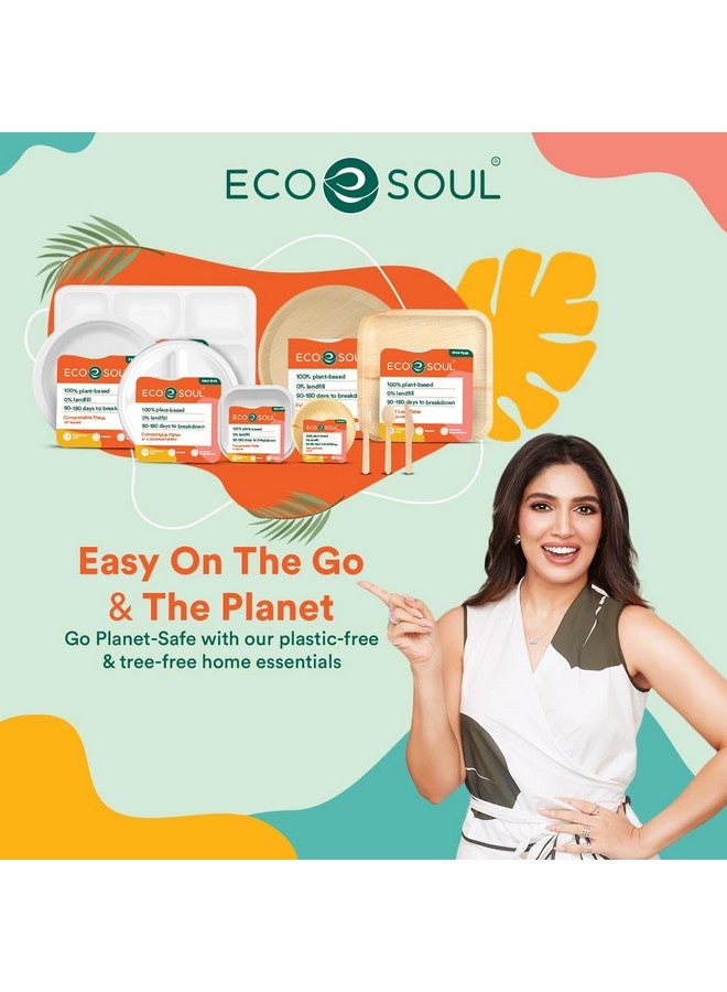 ECO SOUL أكواب باجاس القابلة للتصرف من إيكو سول [150 مل، 50 عبوة] | صديقة للبيئة، قابلة للتحلل، أكواب ورقية من قصب السكر | لتقديم الوجبات الخفيفة والعشاء | حفلات عيد الميلاد، الزفاف والحفلات | مربع، بيج - Image 2