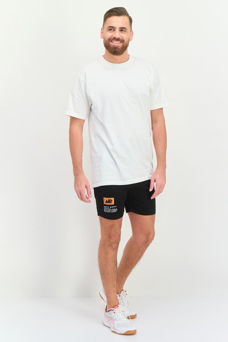 brooklyn Men 7 Inseam Graphic Print Basic Shorts, Black - Image 3