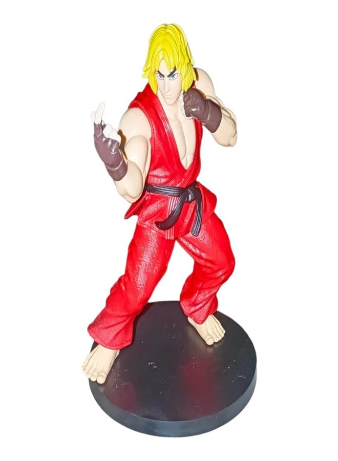ONE POINT COLLECTIONS Street Fighter Ken Masters Action Figure Collectible Statue - Classic Arcade Fighting Game Character PVC Display Figurine with Action Pose for Home Office Desk Shelf Decor - Image 3