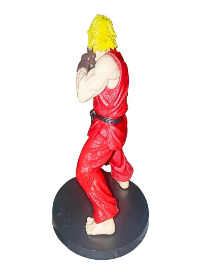 ONE POINT COLLECTIONS Street Fighter Ken Masters Action Figure Collectible Statue - Classic Arcade Fighting Game Character PVC Display Figurine with Action Pose for Home Office Desk Shelf Decor - Image 5