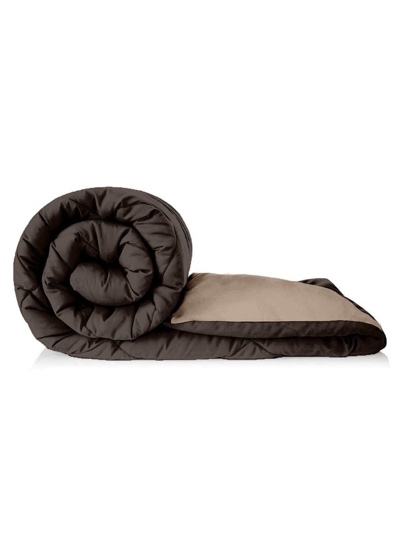 TUNDWAL'S TUNDWALS Microfiber Reversible Solid Extra Comfort Soft ComforterBlanket Double Bed 200 GSM Beige Coffee 1 Piece  - Image 5