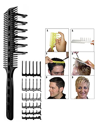CombPal Scissor Clipper Over Comb - Barber Home Haircutting Guide Set (Classic Set, Gray) - Image 2