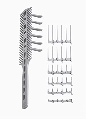 CombPal Scissor Clipper Over Comb - Barber Home Haircutting Guide Set (Classic Set, Gray) - Image 1