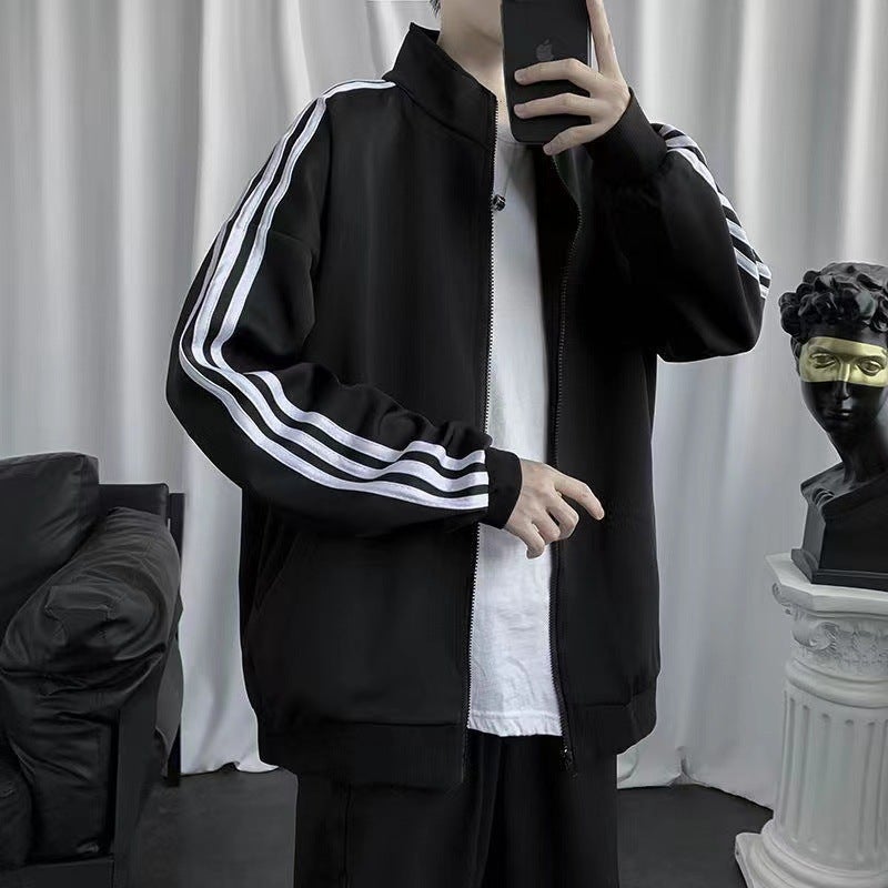 Baseball Suit Jacket Men'S Korean-Style Casual Sports Three-Bar Jacket Men'S Loose All-Match Handsome Trend - Image 3