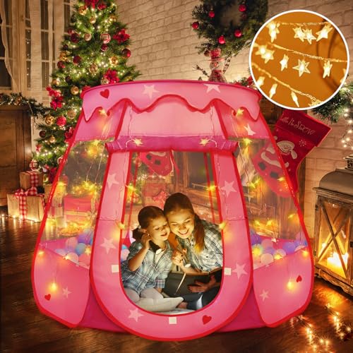 TooyBing Pop Up Princess Tent with Star Light, Toys for 1 2 3 Year Old Girl Birthday Gift, Ball Pit for Baby 12-18 Month, Foldable Kids Play Tent for Toddler 1-3, One Year Old Girl Toy Indoor Outdoor - Image 2