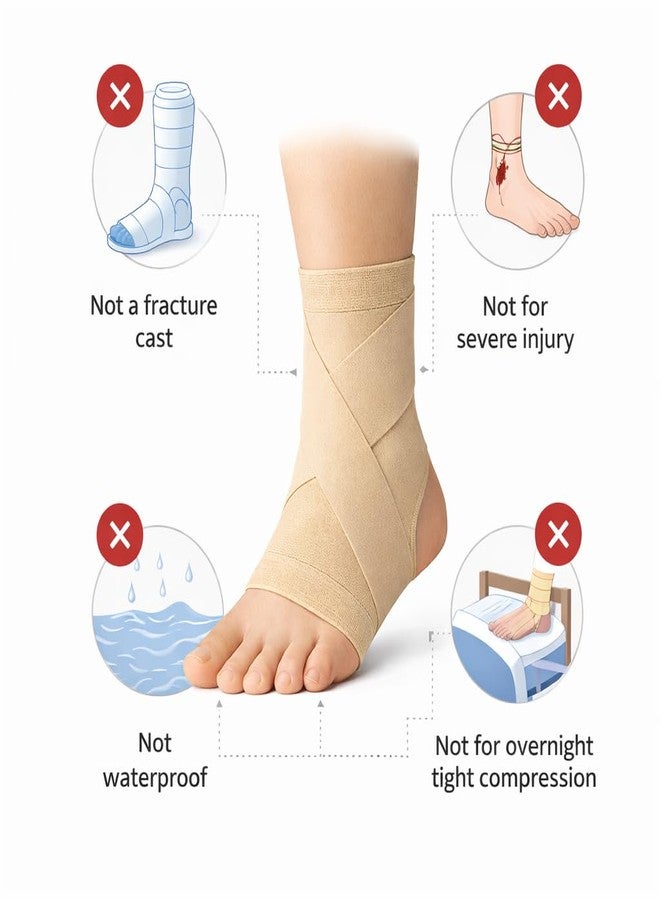 Dr Helix Ankle Binder Skin Color for Pain Relief | Elastic Ankle Support Wrap Designed to Improve Balance, Reduce Strain and Provide All Day Comfort (Size – L, Skin) - Image 4