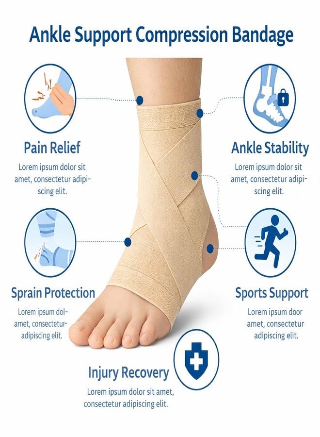 Dr Helix Ankle Binder Skin Color for Pain Relief | Elastic Ankle Support Wrap Designed to Improve Balance, Reduce Strain and Provide All Day Comfort (Size – L, Skin) - Image 2