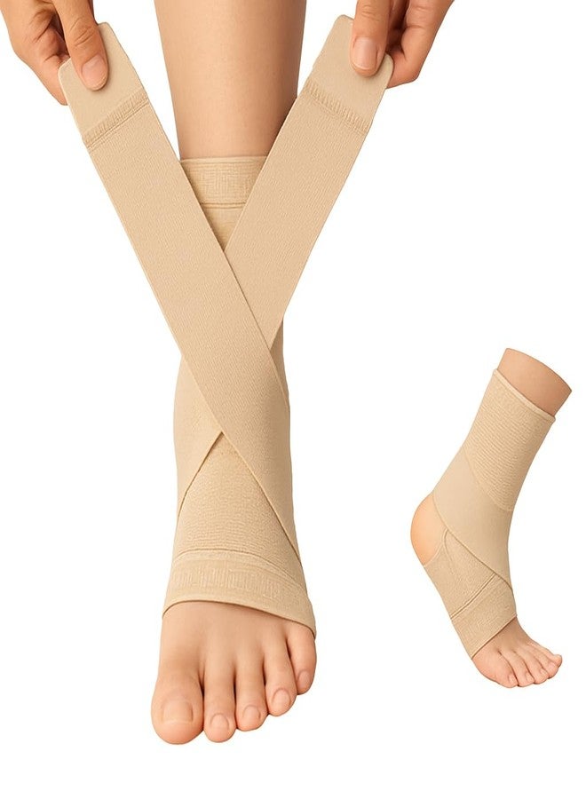 Dr Helix Ankle Binder Skin Color for Pain Relief | Elastic Ankle Support Wrap Designed to Improve Balance, Reduce Strain and Provide All Day Comfort (Size – L, Skin) - Image 1
