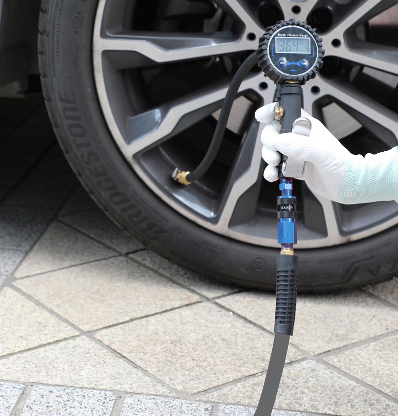 EADUTY Heavy Duty Polyurethane Recoil Air Hose 1/4 in x 10 ft, Lightweight, Flexible Compressor Hose with Universal Quick Coupler, Plug and Bend Restrictors, Gray - Image 5