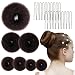 MAQIHAN Hair Donut Bun Maker Kit - Updos Sock for Long Hair, Bun Holder with Hair Clips (1 Extra Large, 2 Large, 2 Medium, 2 Small) - Image 2