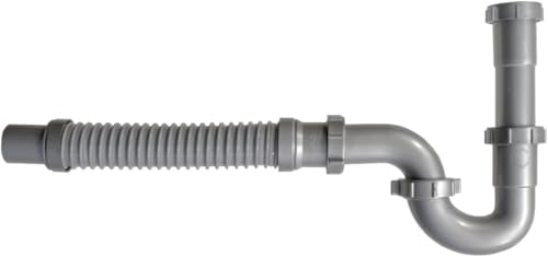 Coflex Snappy Trap Universal P Trap Bathroom Sink Drain Kit, No Leaks, Flexible Design, Easy No Tool Installation, 9-13 Inches Flexible Hose Length & 16 Inches Product Length (DK-105 Silver) - Image 1