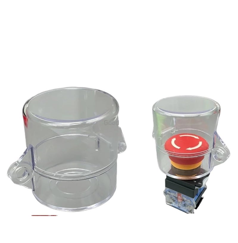 غطاء واقي لزر التوقف الطارئ مقاس 22 مم مقاوم للماء والغبار 55 × 55 أصفر - Image 1