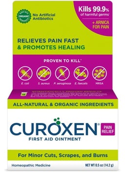 CUROXEN First Aid Ointment - Pain Relief Ointment with Arnica, Topical Ointment for Cuts, Scrapes, and Burns, All-Natural & Organic Ingredients, First Aid Supplies, 0.5 oz Vertical 