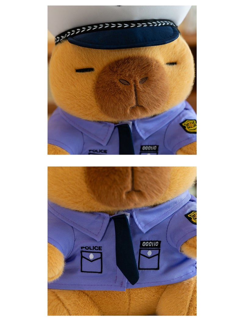 New Police Capibara Plush Toy Creative Traffic Police Doll Pillow Cute Children's Birthday Gift (30cm) - Image 3