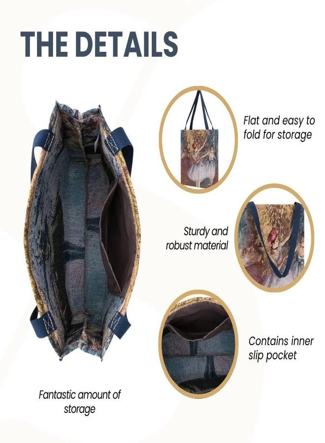 Signare Tapestry Foldable Tote Bag Reusable Shopping Bag Grocery Bag inspired by Edgar Degas (GUSS-ART-ED-BLR-2) - Image 4
