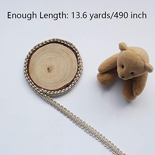 BEL AVENIR Braid Trim 1/2 inch 13.6 Yards French Gimp Basic Sewing Polyester DIY Crafts Costume Home Decorative (Beige) - Image 3