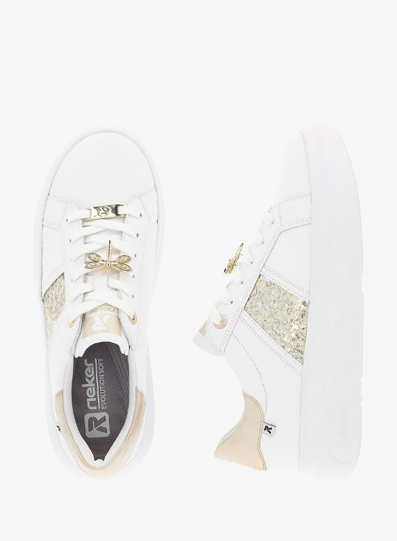 ريكر أحذية نسائية كاجوال رايكر إيفولوشن - أبيض  ذهبي - Image 5