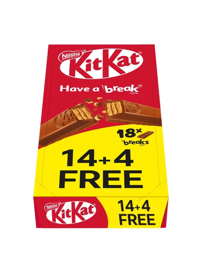 Kit Kat KitKat 2-Finger Chocolate Wafer Multipack Promo Buy 14 Get 4 FREE (17.7g x 18)