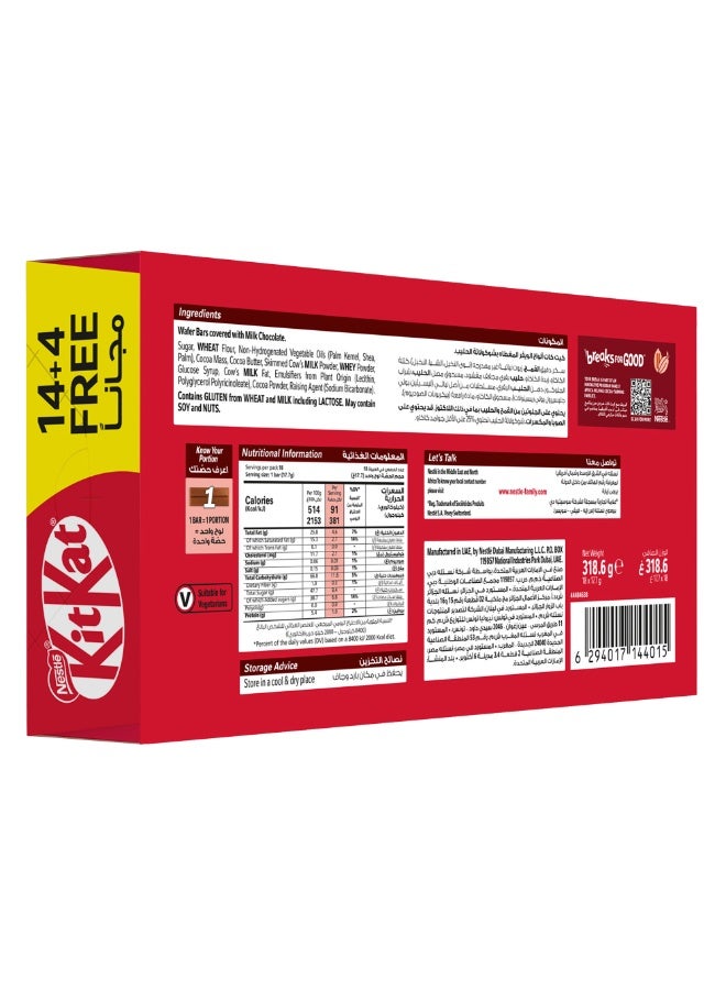 Kit Kat KitKat 2-Finger Chocolate Wafer Multipack Promo Buy 14 Get 4 FREE (17.7g x 18) - Image 4