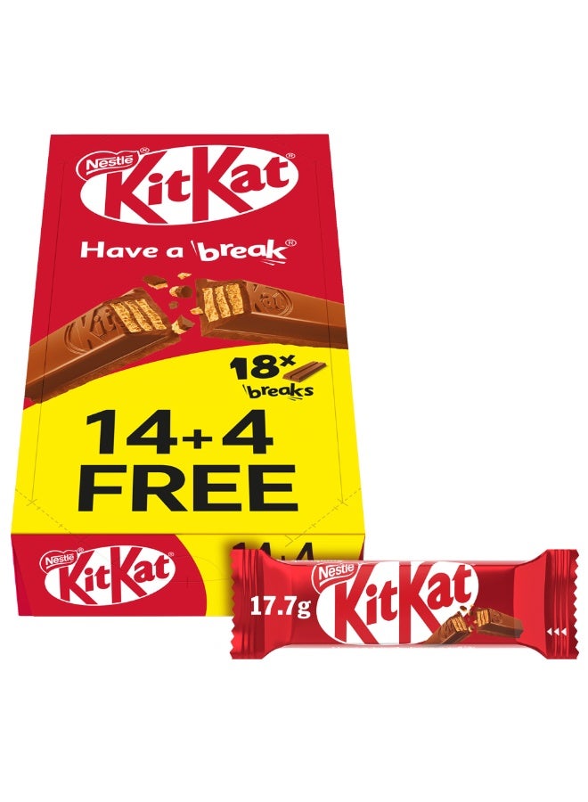 Kit Kat KitKat 2-Finger Chocolate Wafer Multipack Promo Buy 14 Get 4 FREE (17.7g x 18) - Image 2