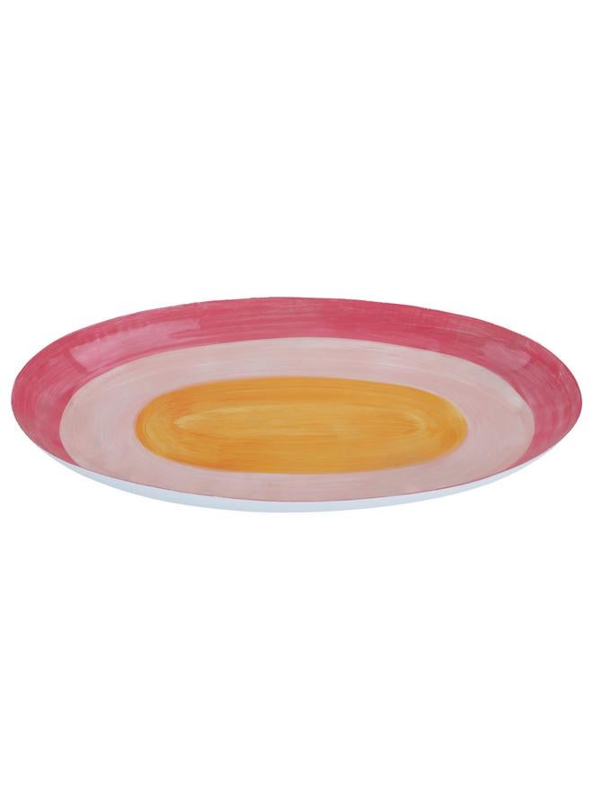Alsaif Steel Sweet Serving Plate 40.5 X 20 X 4 Cm Pink - Image 1