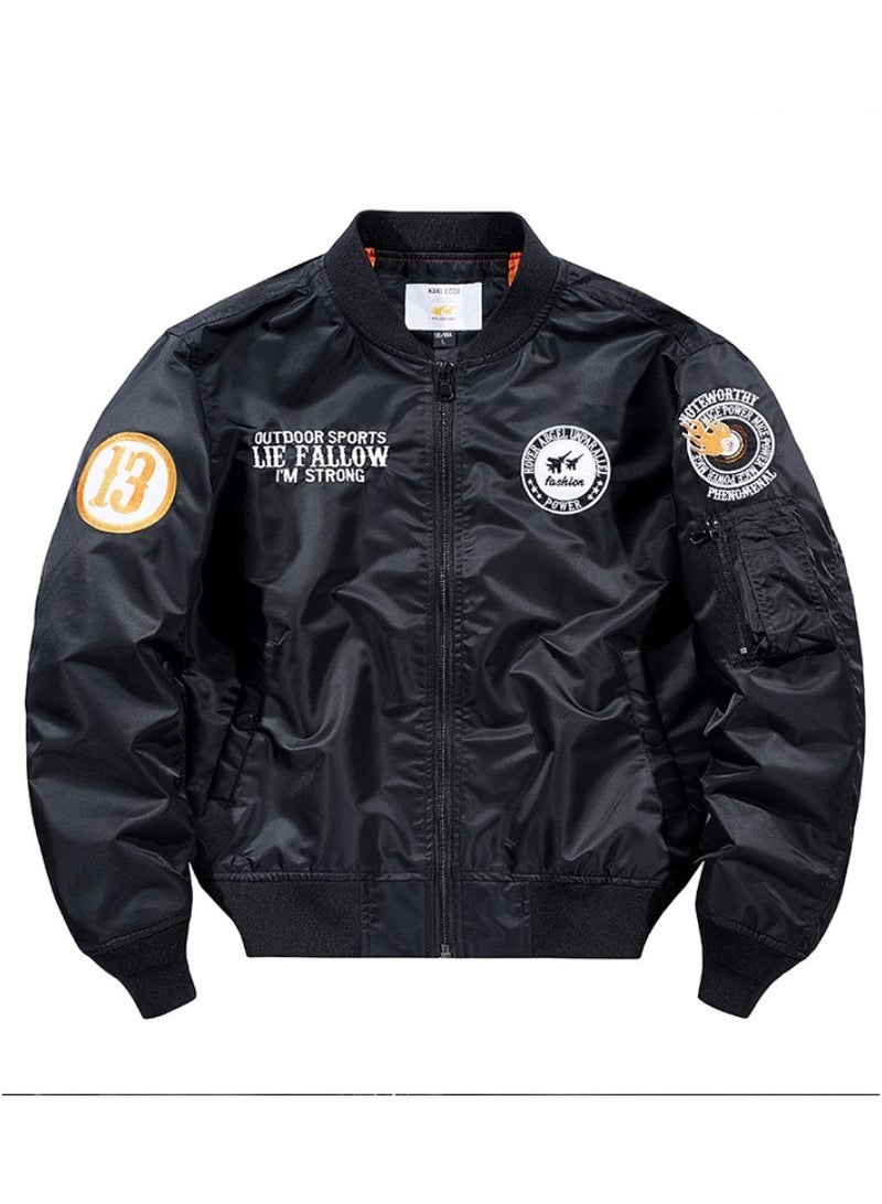 NIBEMINENT Men's Varsity Casual Embroidered Baseball Uniform MA1 Air Force Aviator Jacket Men's Jacket  - Image 1