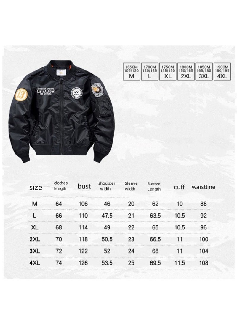 NIBEMINENT Men's Varsity Casual Embroidered Baseball Uniform MA1 Air Force Aviator Jacket Men's Jacket  - Image 5