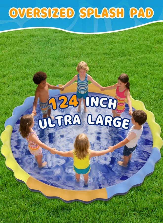 Instraella Splash Pad for Kids and Dogs, 124in Non-Slip Sprinkler Mat 0.5mm Thickened Durable and Foldable Large Pool Summer Fun Outdoor Toys for Dogs and Toddlers Age - Image 2