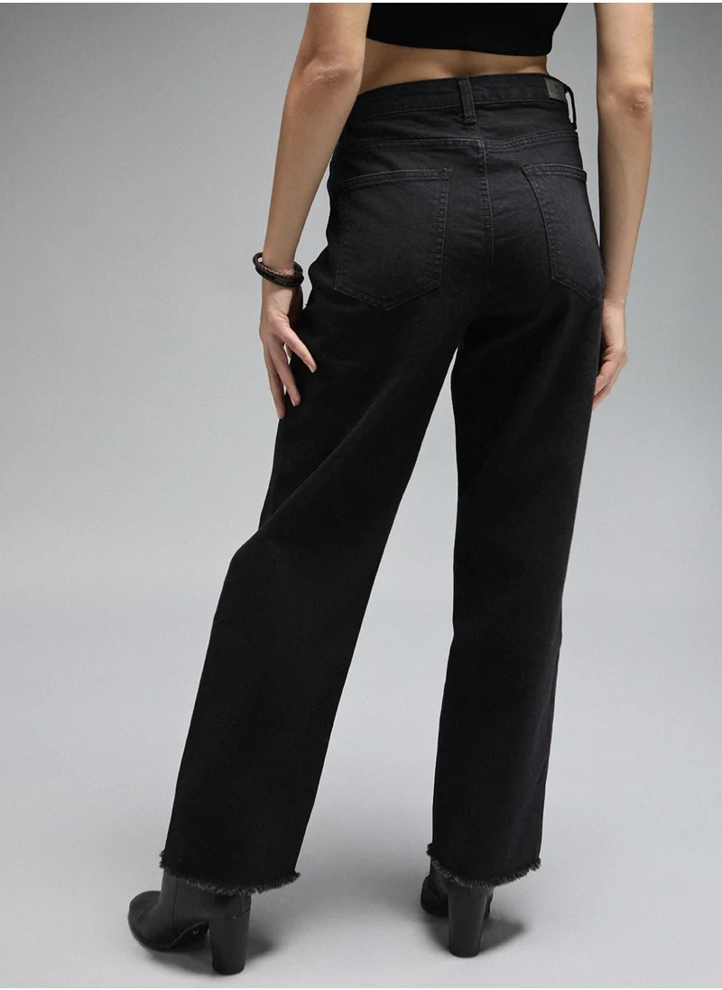 HIGH STAR Straight Fit Jeans for Women - Black Stretch