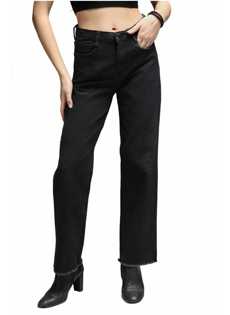 HIGH STAR Straight Fit Jeans for Women - Black Stretch