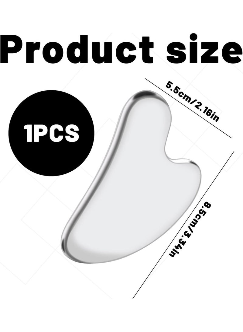 Stainless Steel Gua Sha,Multifunctional Steel Gua Sha,Gua Sha Stainless Steel Face Sculptor,Metal Gua Sha for Family and Friends, Slimmer Face & Contouring Heart Shaped - Image 3