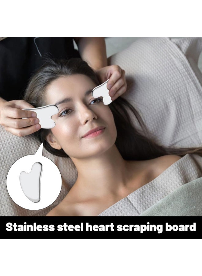 Stainless Steel Gua Sha,Multifunctional Steel Gua Sha,Gua Sha Stainless Steel Face Sculptor,Metal Gua Sha for Family and Friends, Slimmer Face & Contouring Heart Shaped - Image 5