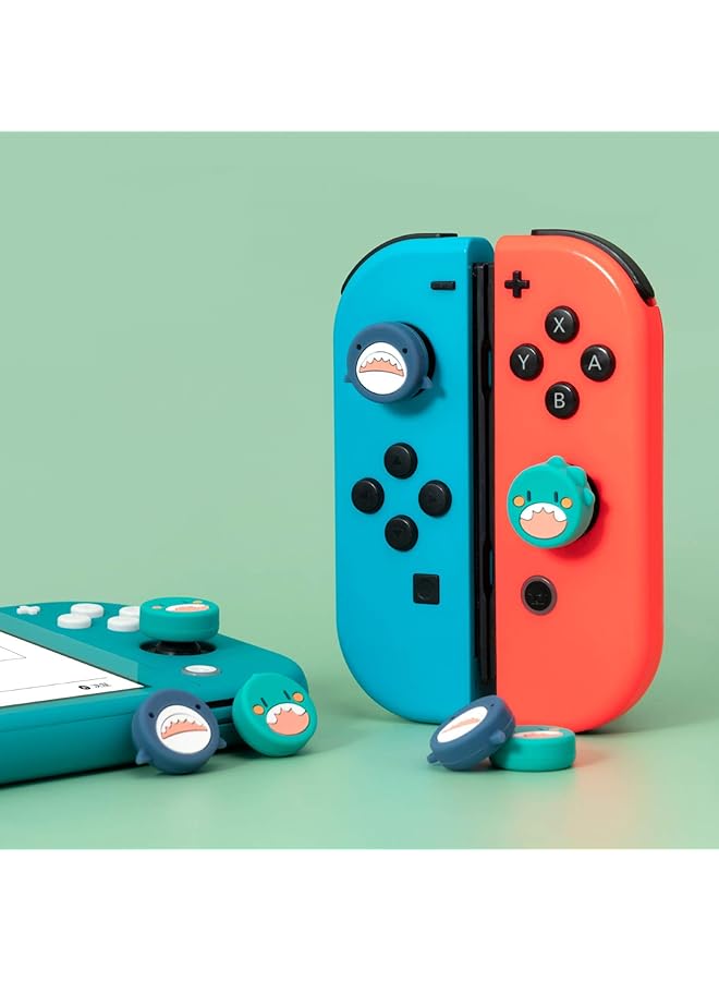 GEEKSHARE 4Pcs Cute Shark Thumb Grip Caps Soft Silicone Joystick Cover Compatible With Switch/Oled/Switch Lite - Image 5