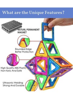 TEGRILO 36 Piece Magnetic Building Blocks Multicolor Clear 2D 3D Shapes Construction Tiles, Creative and Educational Magnetic Toys for Children  - Image 3