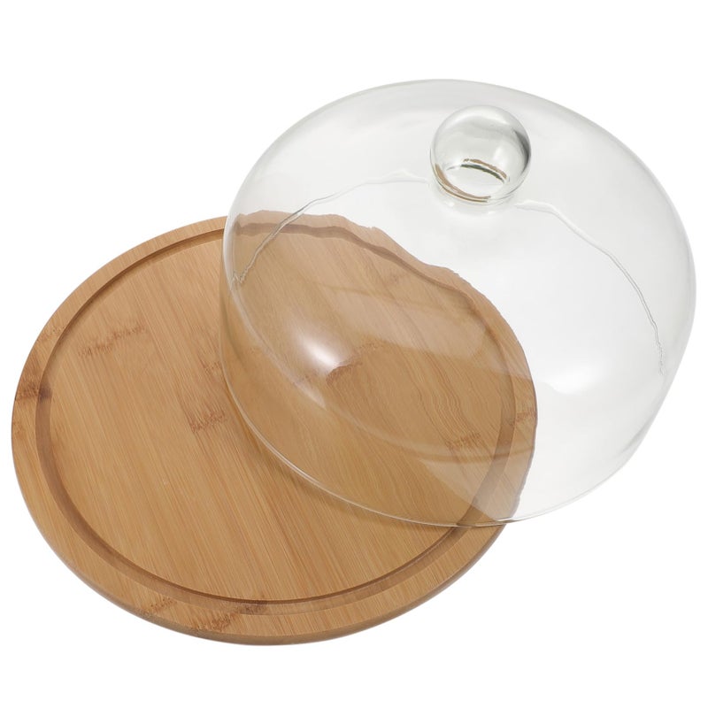 Creative Glass Cake Cover with Wood Base for Parties Desserts and Family Gatherings - Image 2
