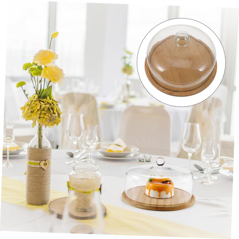 Creative Glass Cake Cover with Wood Base for Parties Desserts and Family Gatherings - Image 4