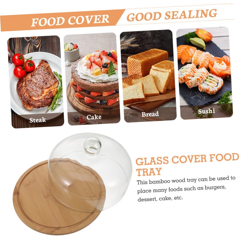 Creative Glass Cake Cover with Wood Base for Parties Desserts and Family Gatherings - Image 5