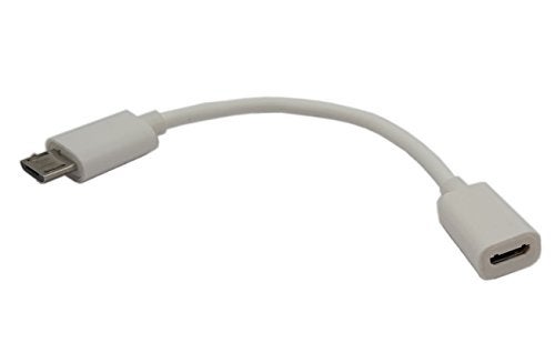 zdyCGTime 4.5Inch Cellphone/Tablet USB Micro Male to Female Sync & Charging Extension Cable(2 Pack White - Image 2