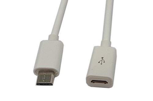 zdyCGTime 4.5Inch Cellphone/Tablet USB Micro Male to Female Sync & Charging Extension Cable(2 Pack White - Image 5