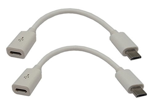 zdyCGTime 4.5Inch Cellphone/Tablet USB Micro Male to Female Sync & Charging Extension Cable(2 Pack White - Image 1