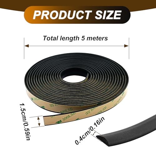 LTDCVTR 16.5FT/5M Car Windshield Seal Strip & Sunroof Rubber Seal, Universal Automotive Weather Stripping Seal Strip for Car Front Rear Windshield, Sunroof, Windows, Sliding Doors Edge Trim Molding Protection - Image 2