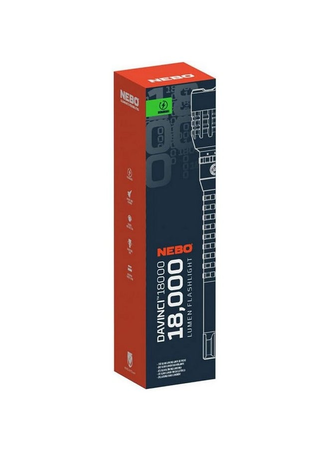 NEBO - DaVinci 18000 Lumens Rechargeable Flashlight Grey and Black 35 x 6.5 x 6.5 cm NEB-FLT-1015-G - Image 1