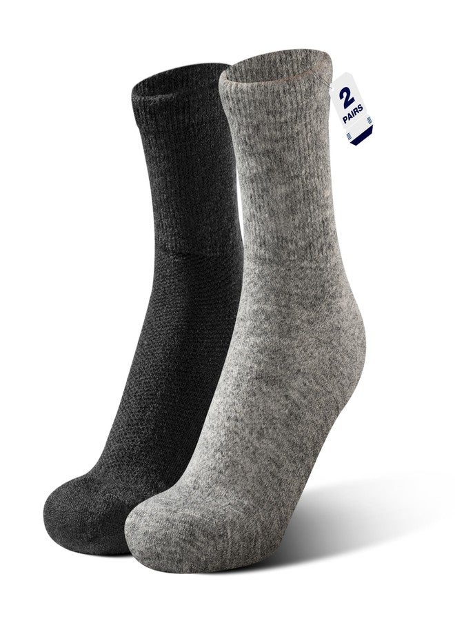 Rahhint Alpaca Wool Diabetic Socks for Men Women Non Binding Wide Loose Fit Thick Warm Soft Seamless Breathable-MixcolorXL - Image 1