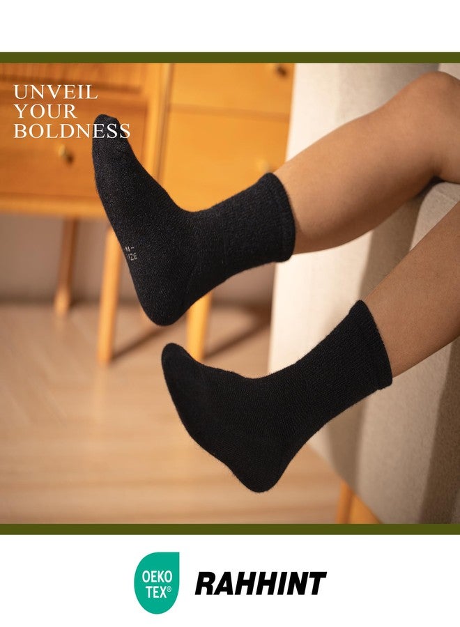 Rahhint Alpaca Wool Diabetic Socks for Men Women Non Binding Wide Loose Fit Thick Warm Soft Seamless Breathable-MixcolorXL - Image 4