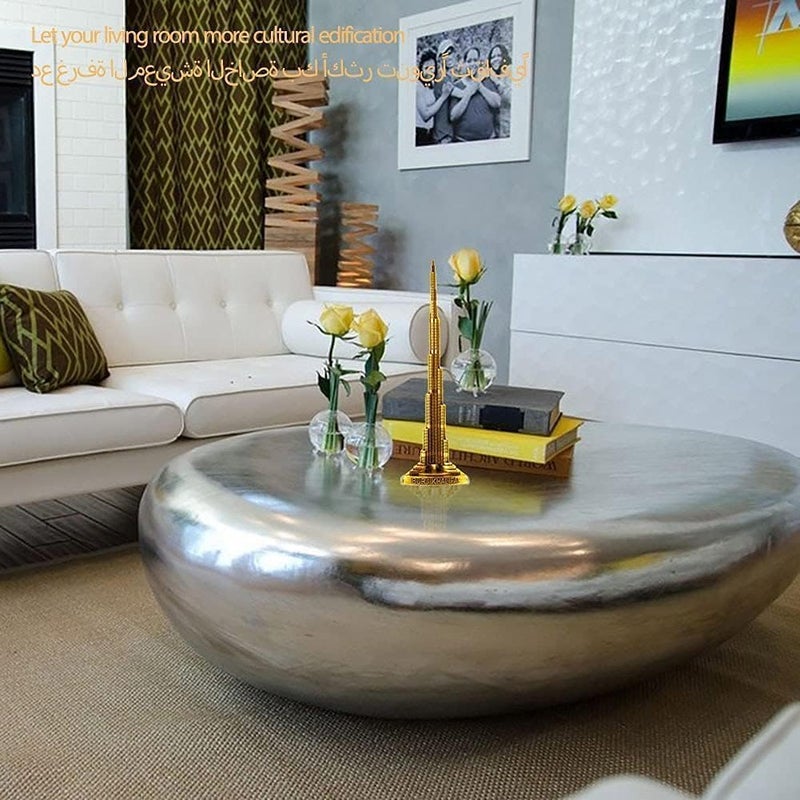 إي سي في في نموذج معماري لبرج دبي، برج خليفة، هدية تذكارية، سبيكة ذهبية، نموذج معماري، 18 سم - Image 4