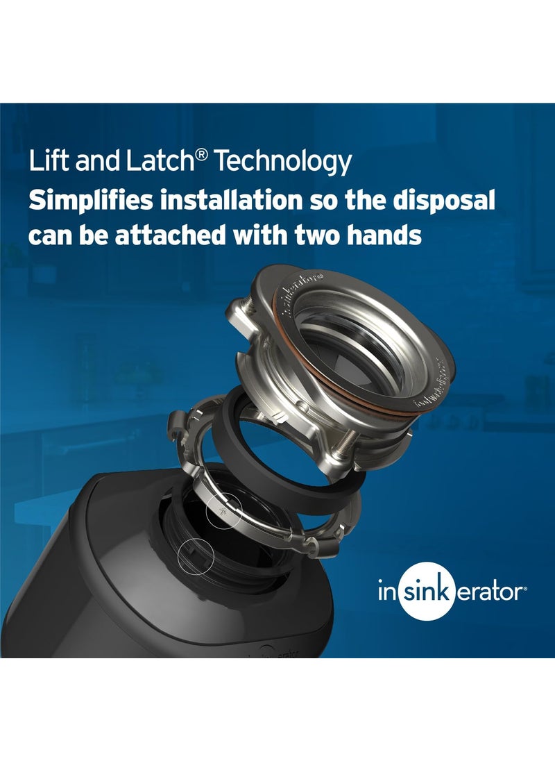 insinkerator InSinkErator Garbage Disposal Badger 1 Standard Series 13 HP Continuous Feed Black Waterborne Grey Enamel  - Image 5