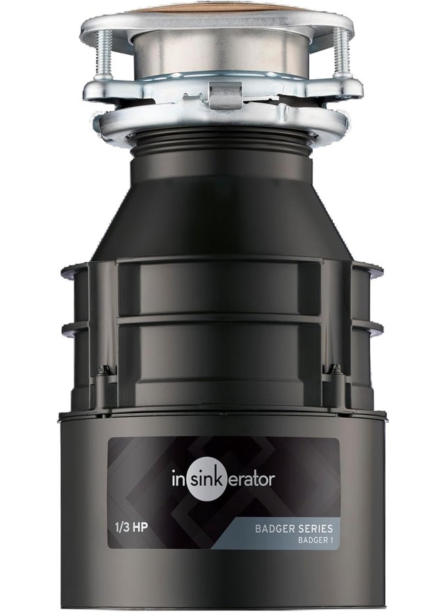 InSinkErator Garbage Disposal Badger 1 Standard Series 13 HP Continuous Feed Black Waterborne Grey Enamel